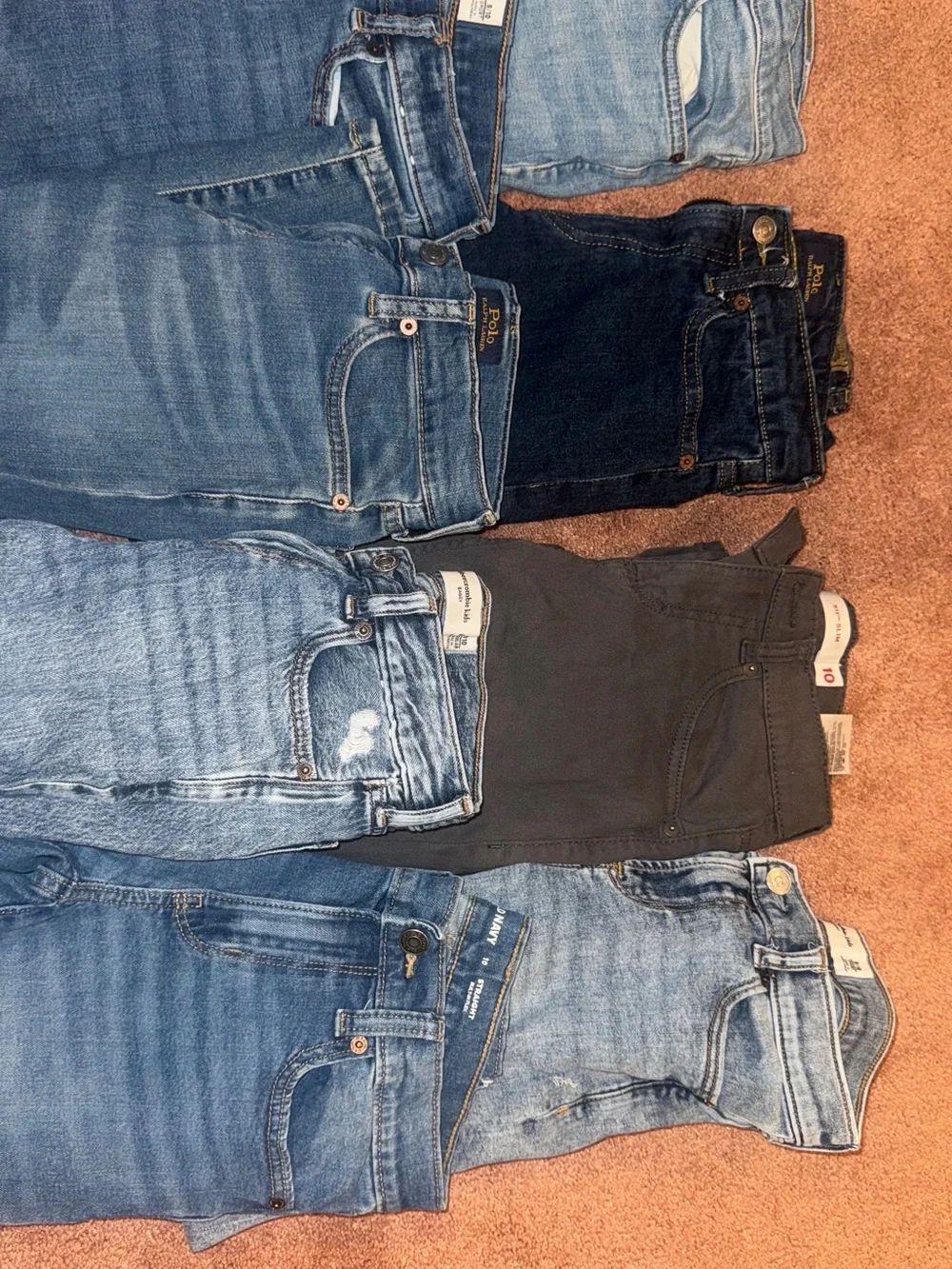 Ralph Lauren Kids Jeans Pack — Light Blue, Medium Blue, Dark Blue, Black
